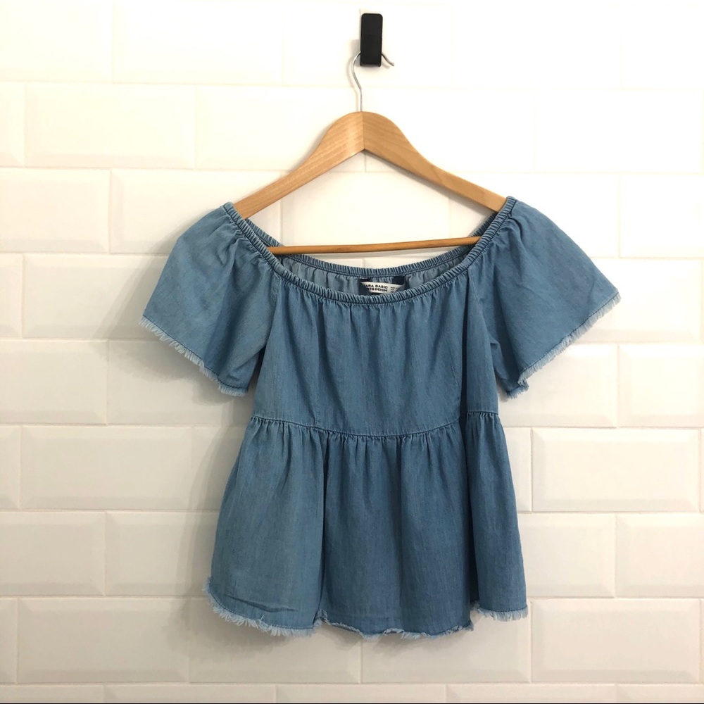 Zara Denim bardot top